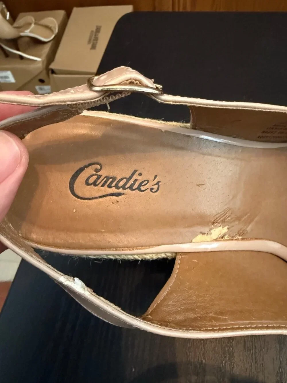 Candies Womens Pink Wedge Sandals Size 10M With Floral Detail & Espadrille Platf